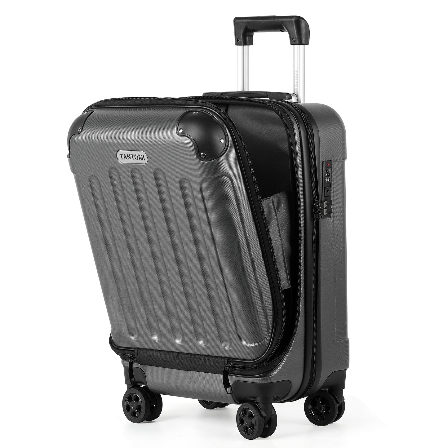 Handgepäckkoffer mit Laptopfach, Dunkelgrau M
