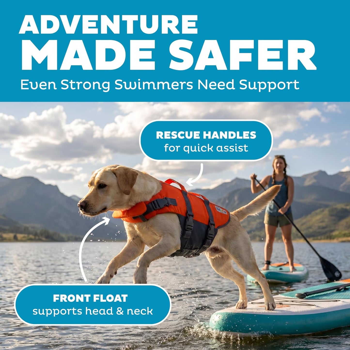 Verstellbare Rettungsweste für Hunde, L