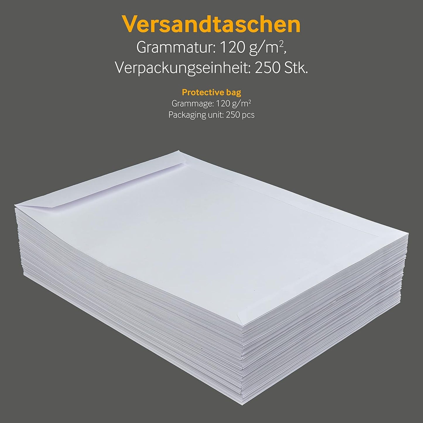 250 Stück C4 Briefumschläge, ohne Fenster