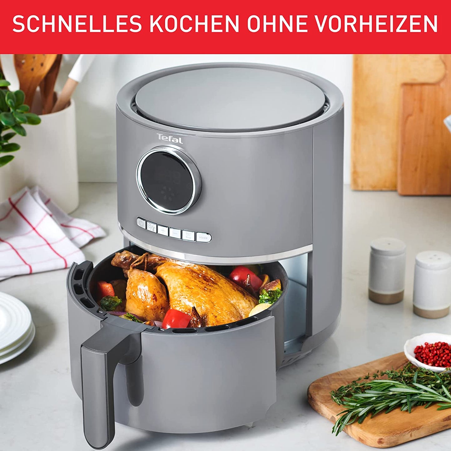 Ultra Fry Digital EY111B, Heissluftfritteuse, Grau