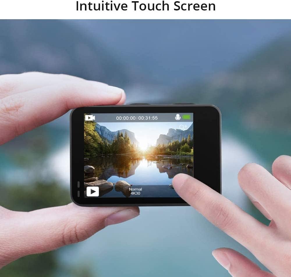 Action Cam 4K30FPS mit Touchscreen und EIS 2.0, Schwarz