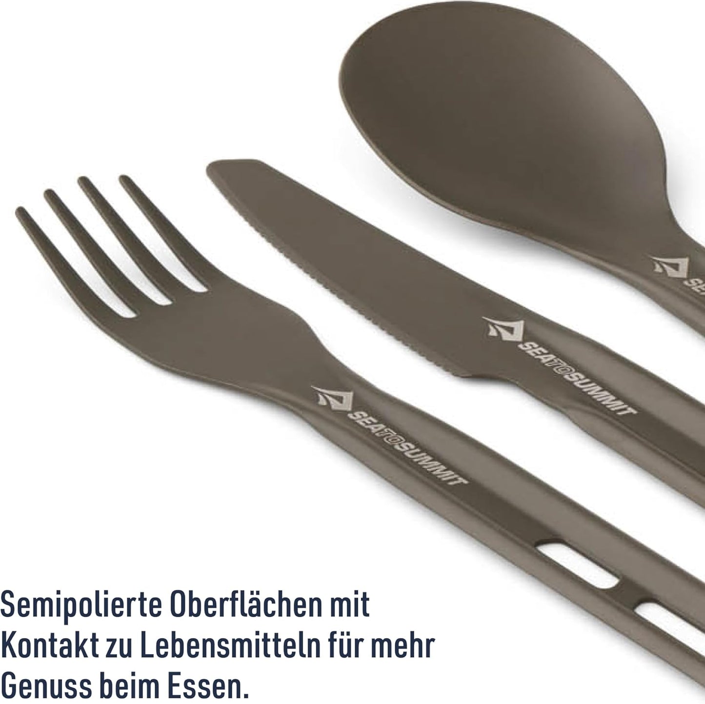 Ultraleichtes Camping-Besteckset (3-teilig), Fork, Spoon & Knife