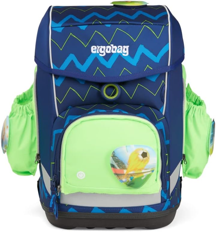Fluo LED Seitentaschen-Set für Schulranzen, Einheitsgrösse Grün (Verde)