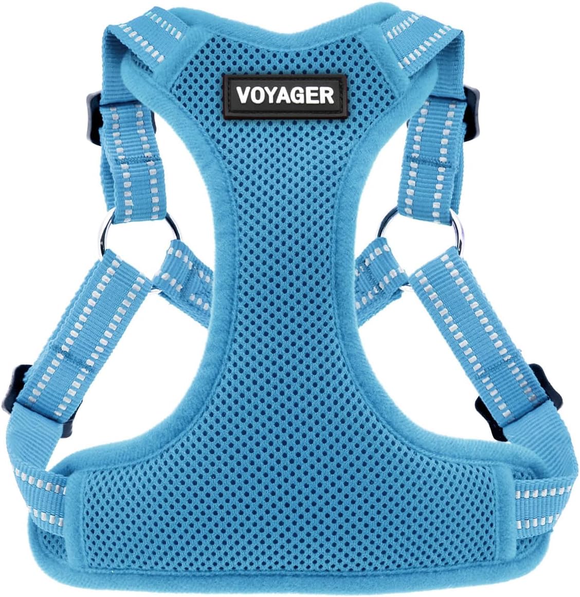 Verstellbares Hundegeschirr mit Reflektorstreifen XS, Geschirr (Babyblau) XS (Chest: 13 - 16")