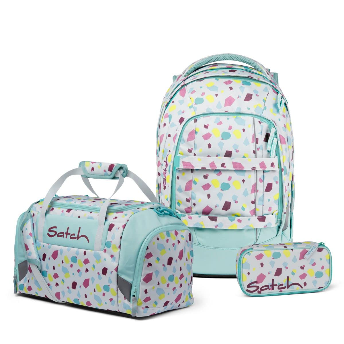 Schulrucksack-Set mit Sporttasche & Schlamperbox (3-teilig), Dreamy Mosaic