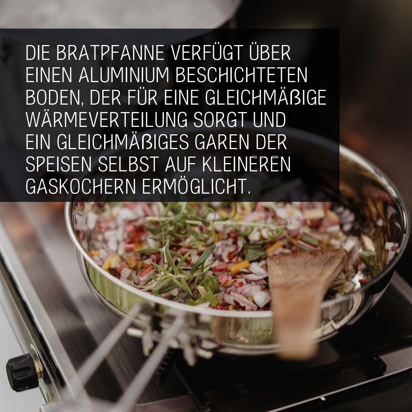 Camping Kochgeschirr, 1,8 L Topf + 21 cm Pfanne