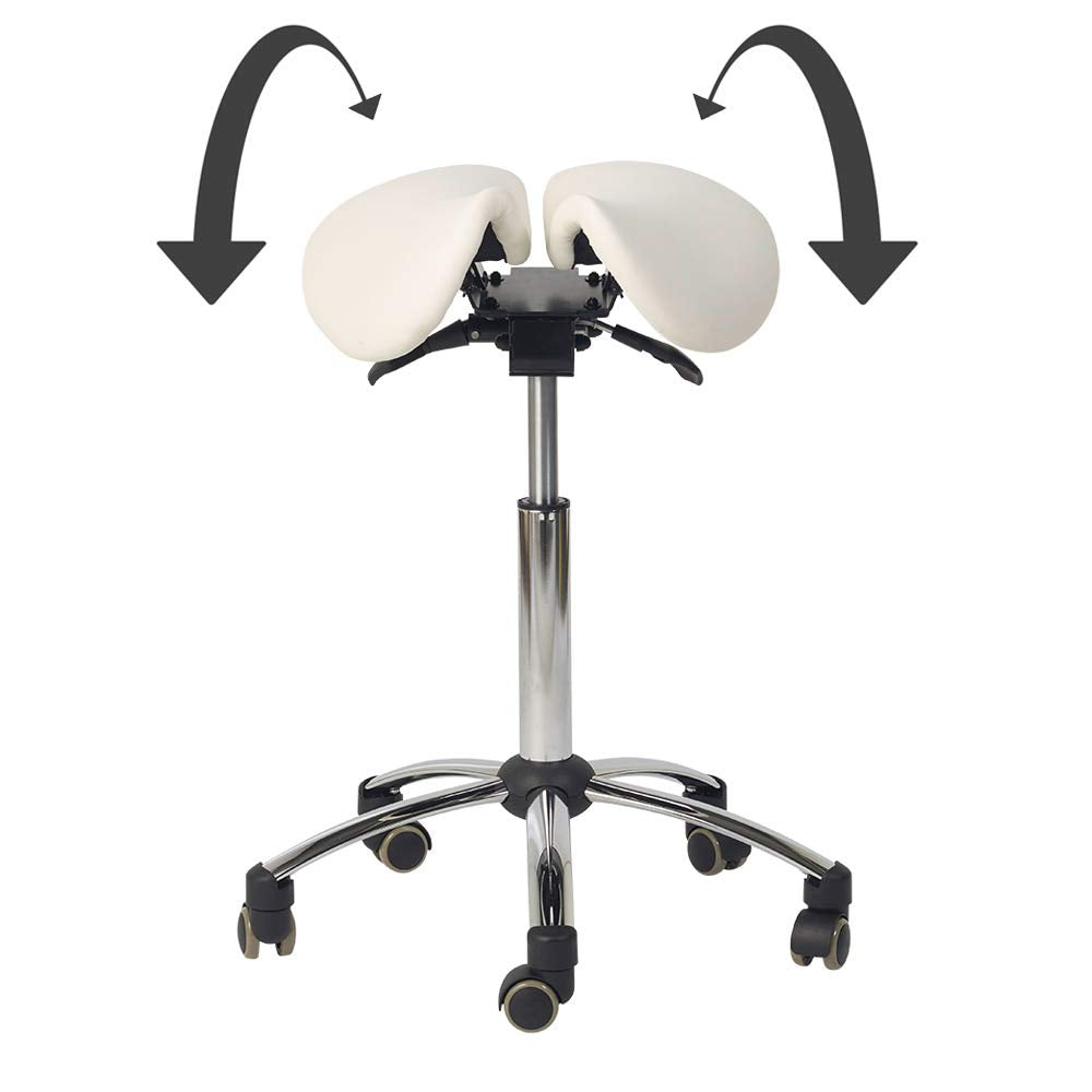 Sattelhocker mit ergonomischem Design, weiss