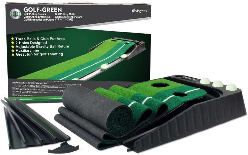 Putting Matte mit Auto-Rückkehr, grün