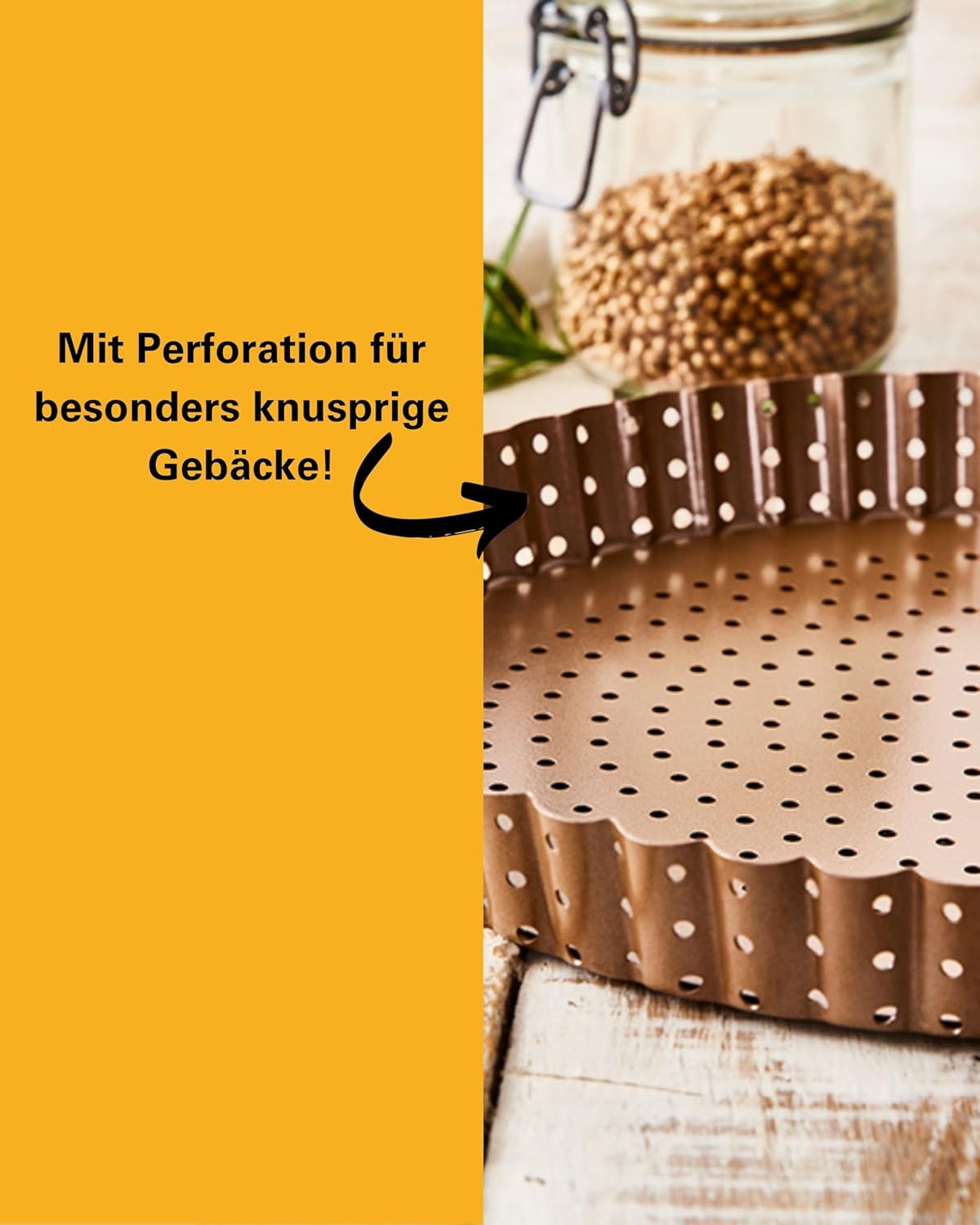 Perforierte Quiche- und Tarteform mit Hebeboden, 30 cm
