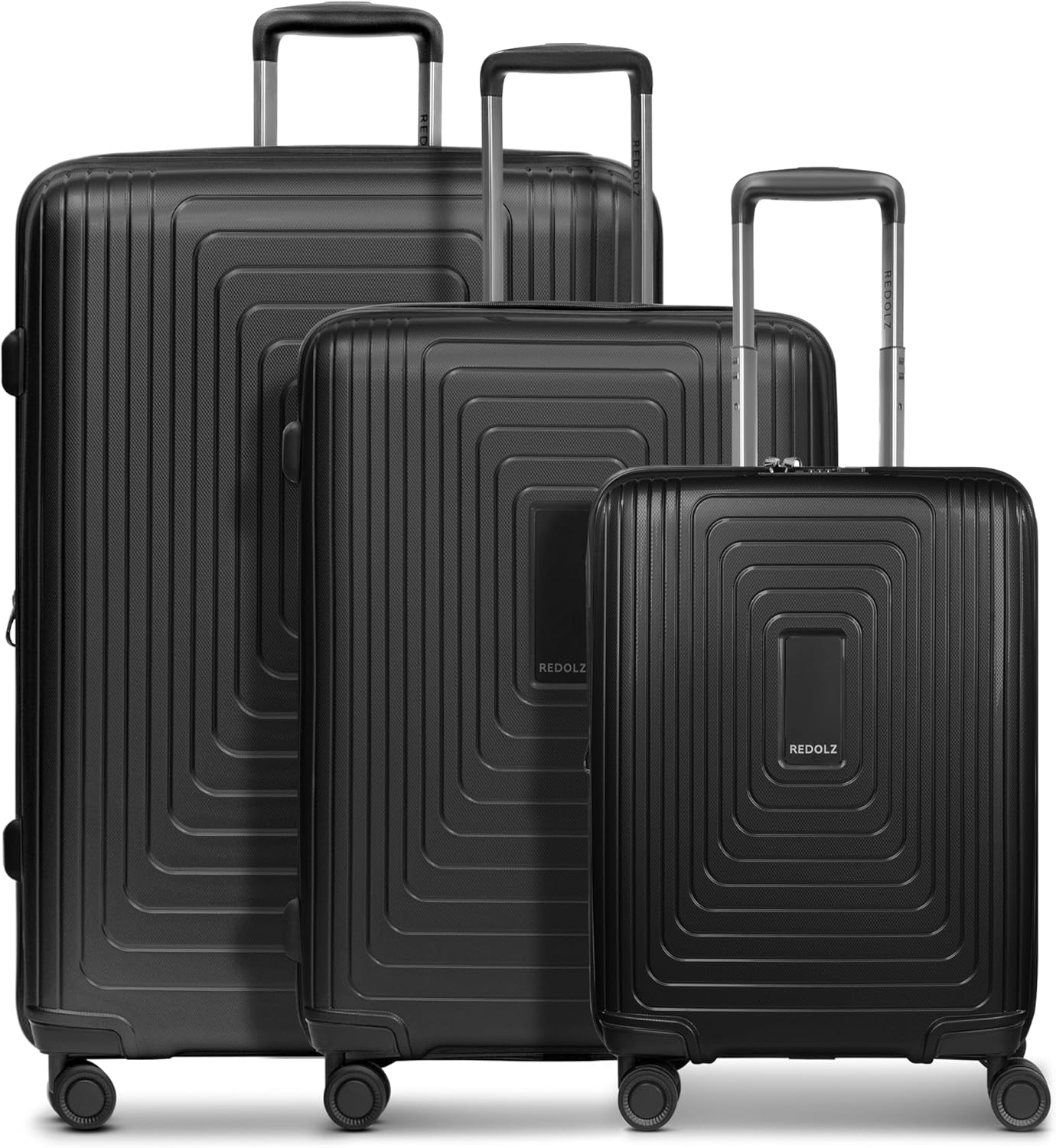 Essentials 14: 3-teiliges Hartschalenkoffer-Set mit Dehnfalte, Black Metallic 3-SET Trolley+ erweiterbar