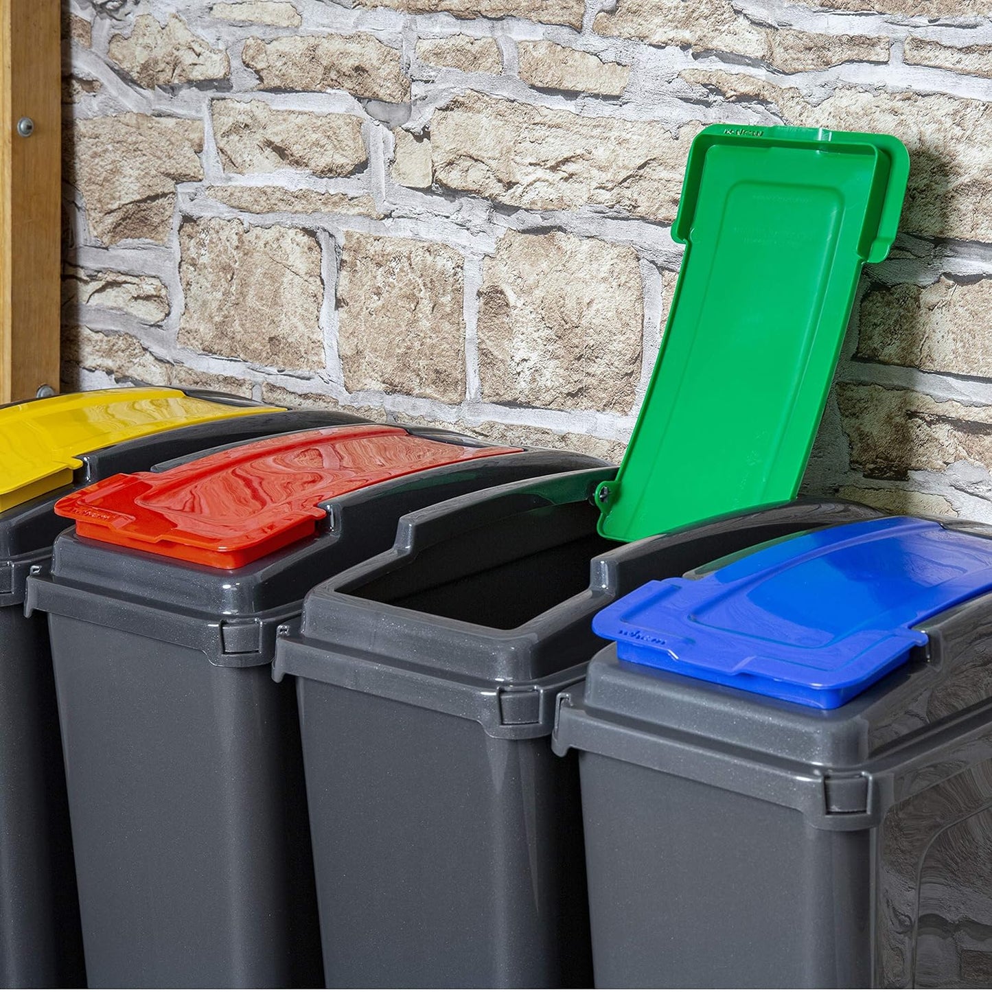 Mülltrennsystem, GELB ROT BLAU, 3 x 25 Liter