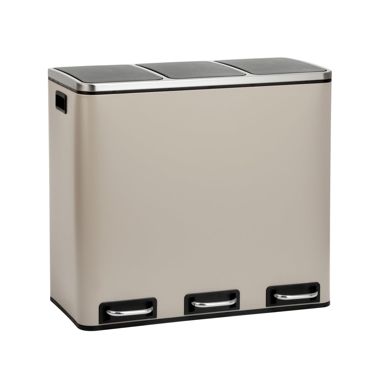 TM3X18 Treteimer mit 3 Fächern, Taupe TM3X18