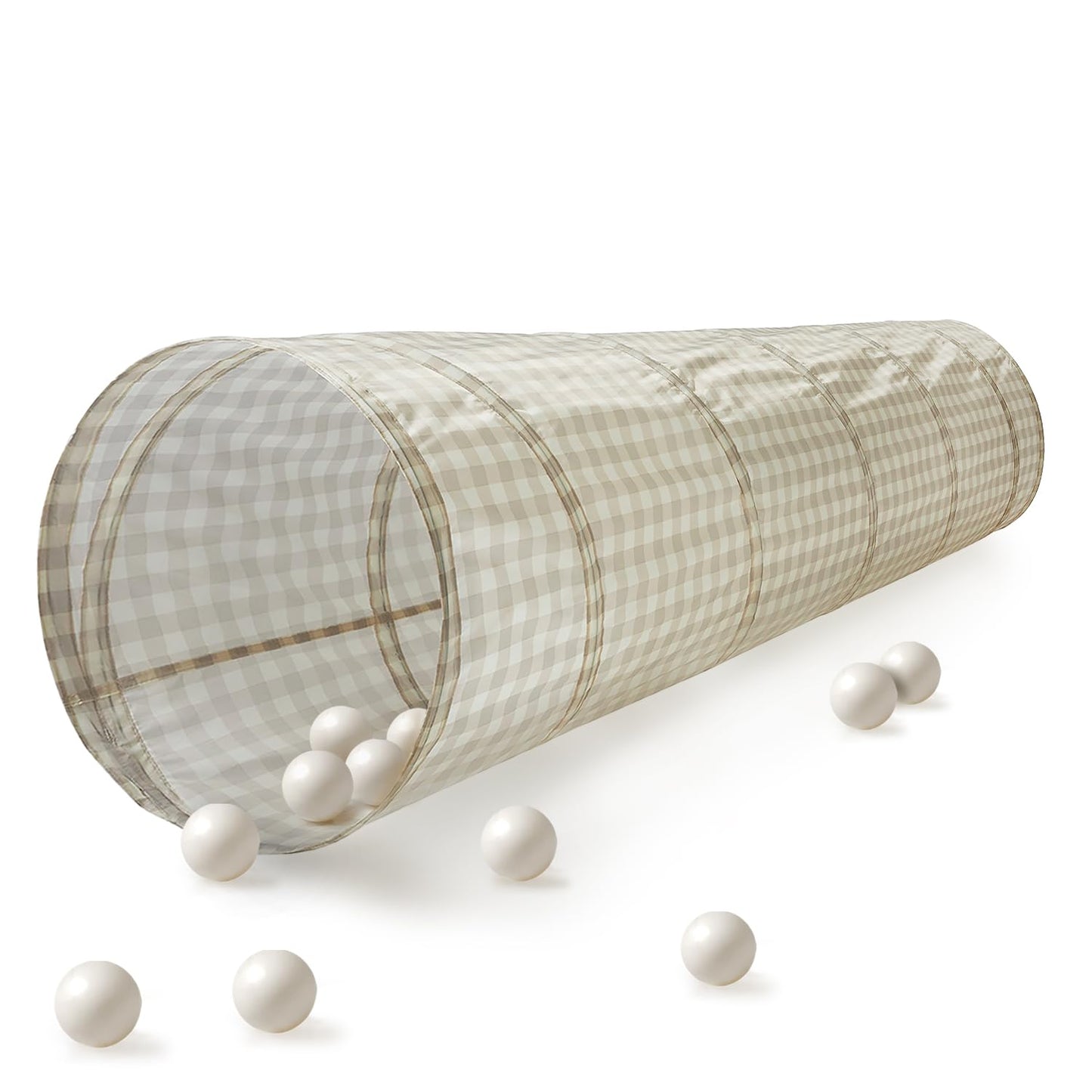 Krabbeltunnel 180 cm, Gingham Beige