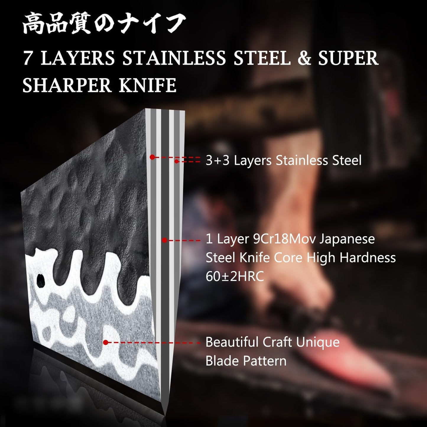 Japanisches Kochmesser, 15cm Allzweckmesser