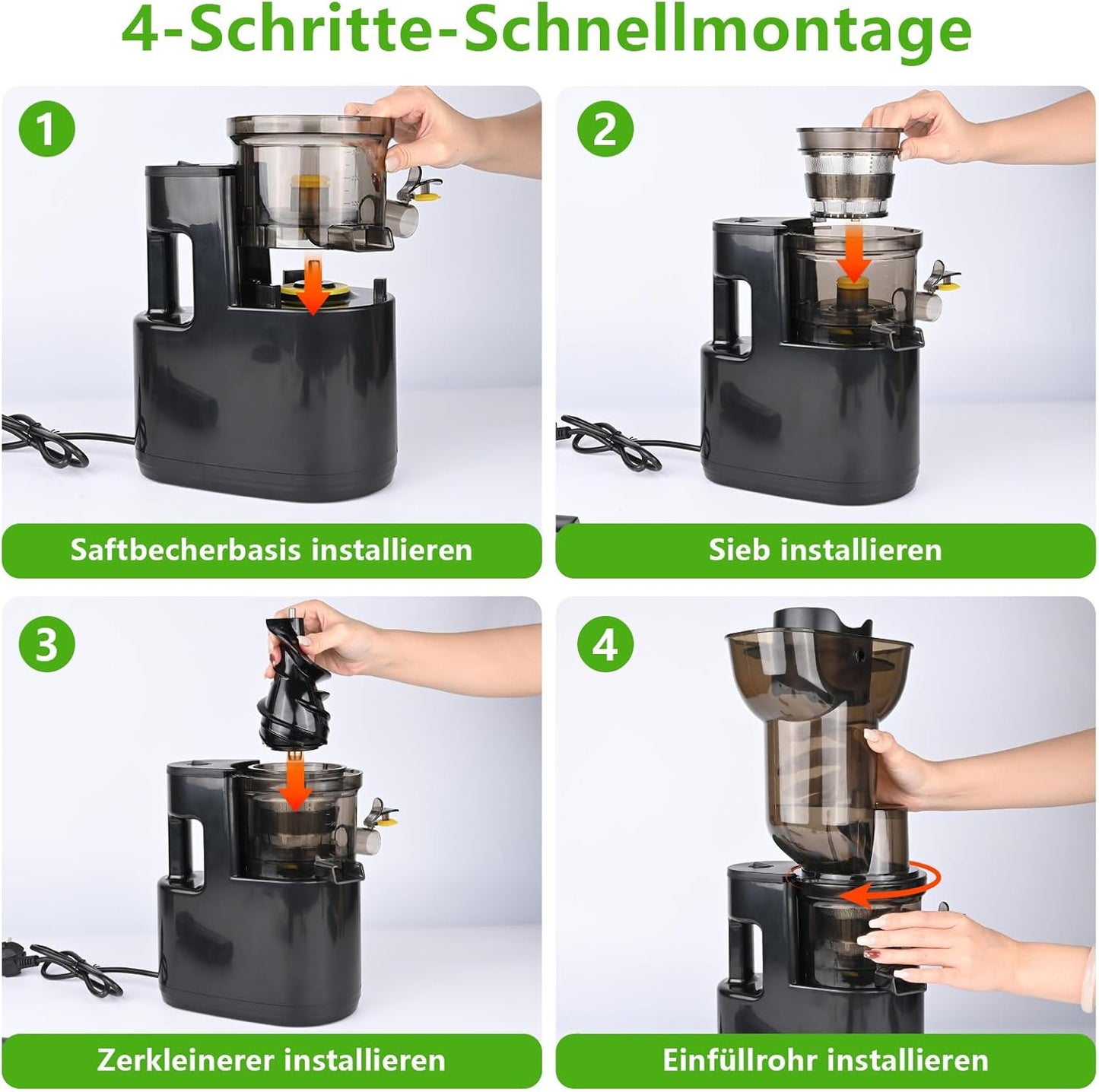 Slow Juicer mit grossem Einfüllschacht