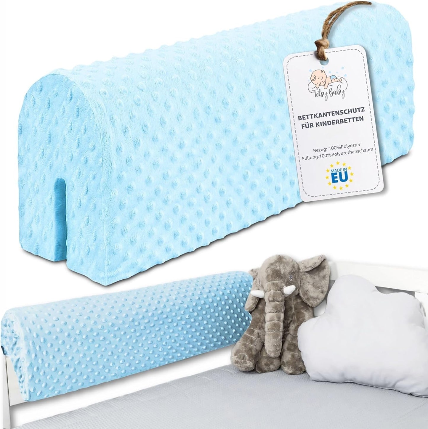 Bettkantenschutz für Kinderbetten, Blau 120 cm