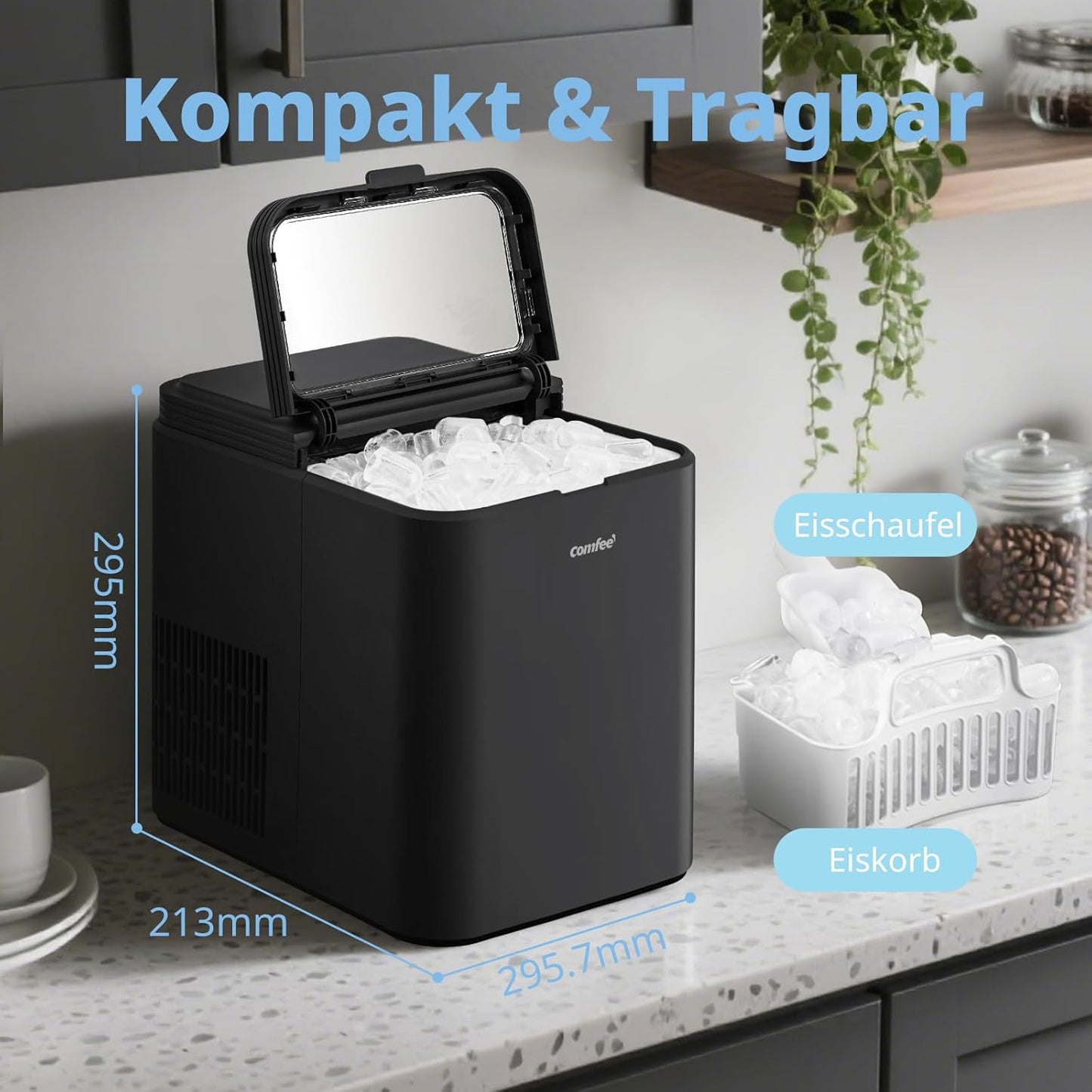 Eiswürfelmaschine mit Selbstreinigungsfunktion
