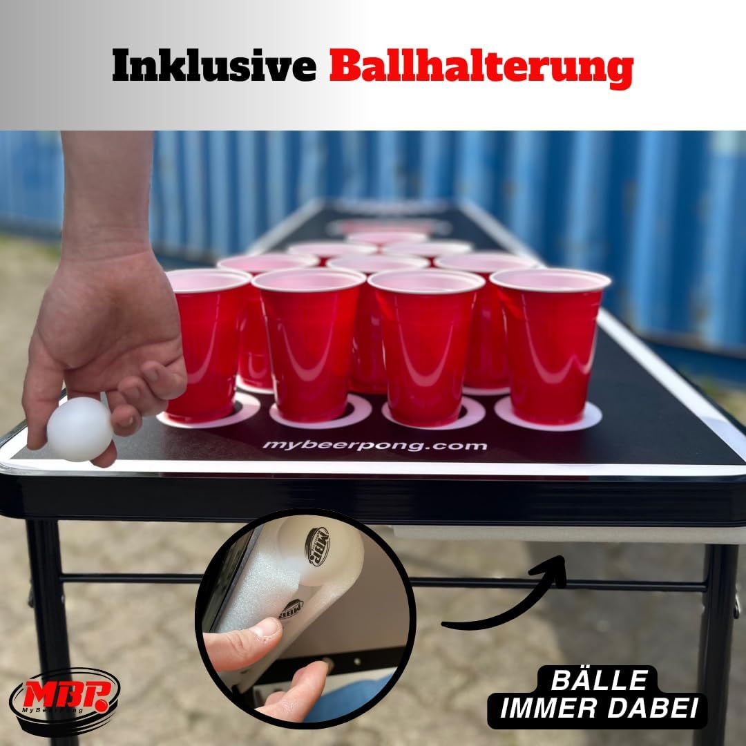 Bierpong Tisch-Set mit Tischtennisbällen