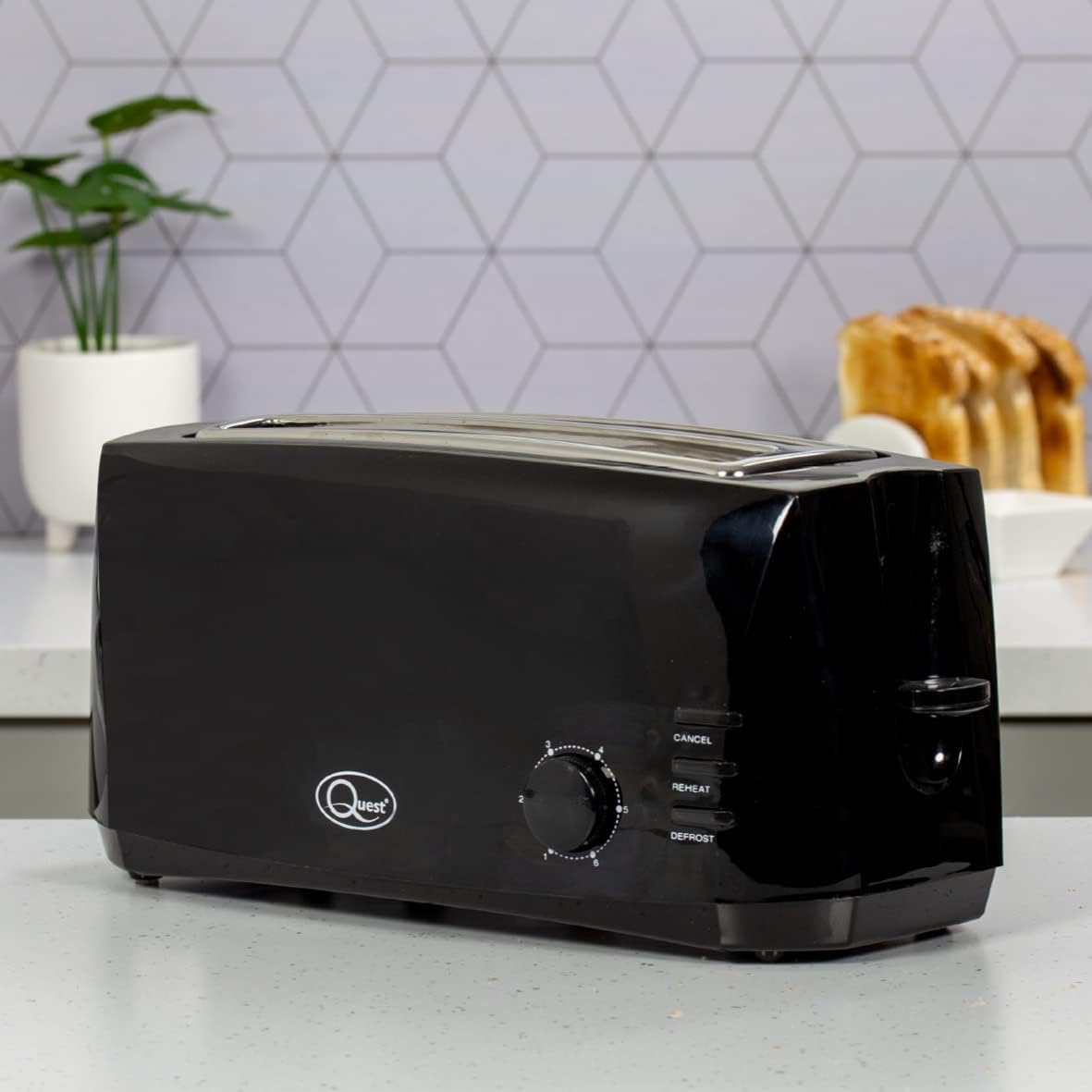 4-Scheiben Langschlitz-Toaster mit Auftaufunktion