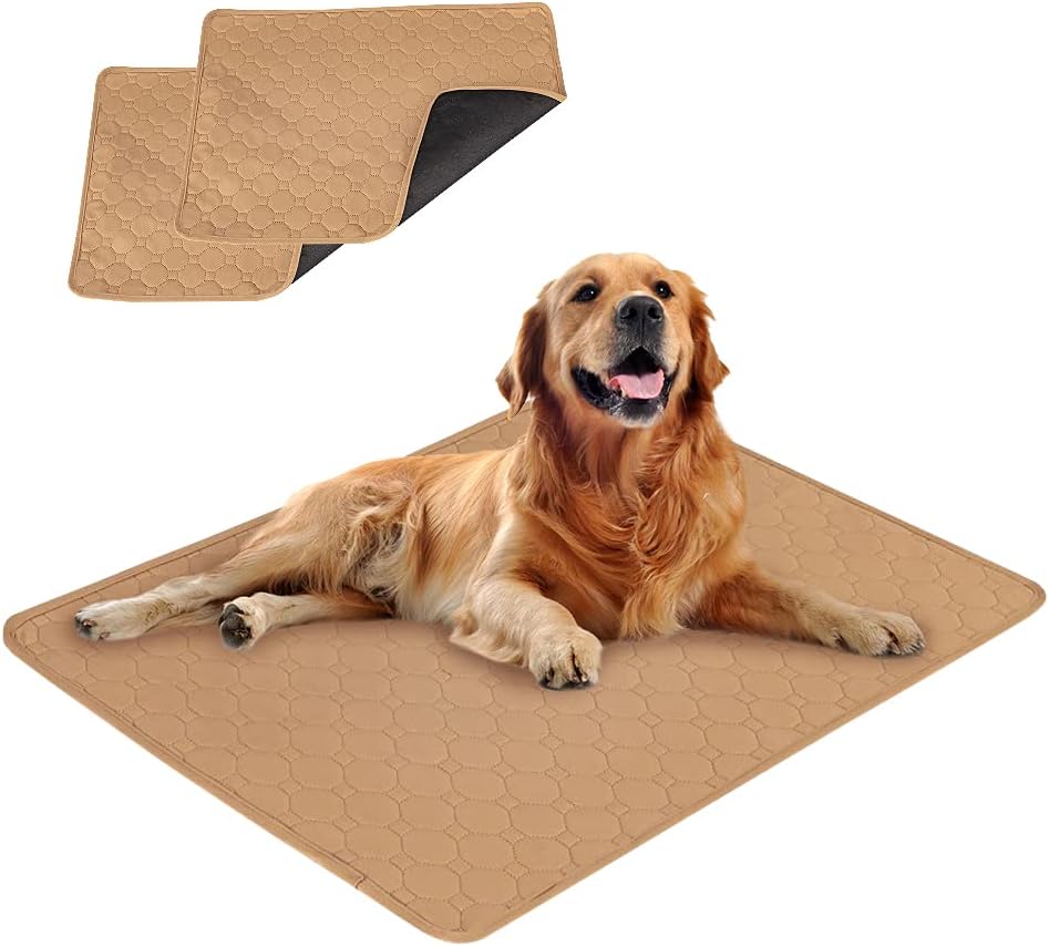 Waschbare Welpen-Trainingsunterlagen, 2 Stück, L:(100x70 cm) Beige-2 Stück