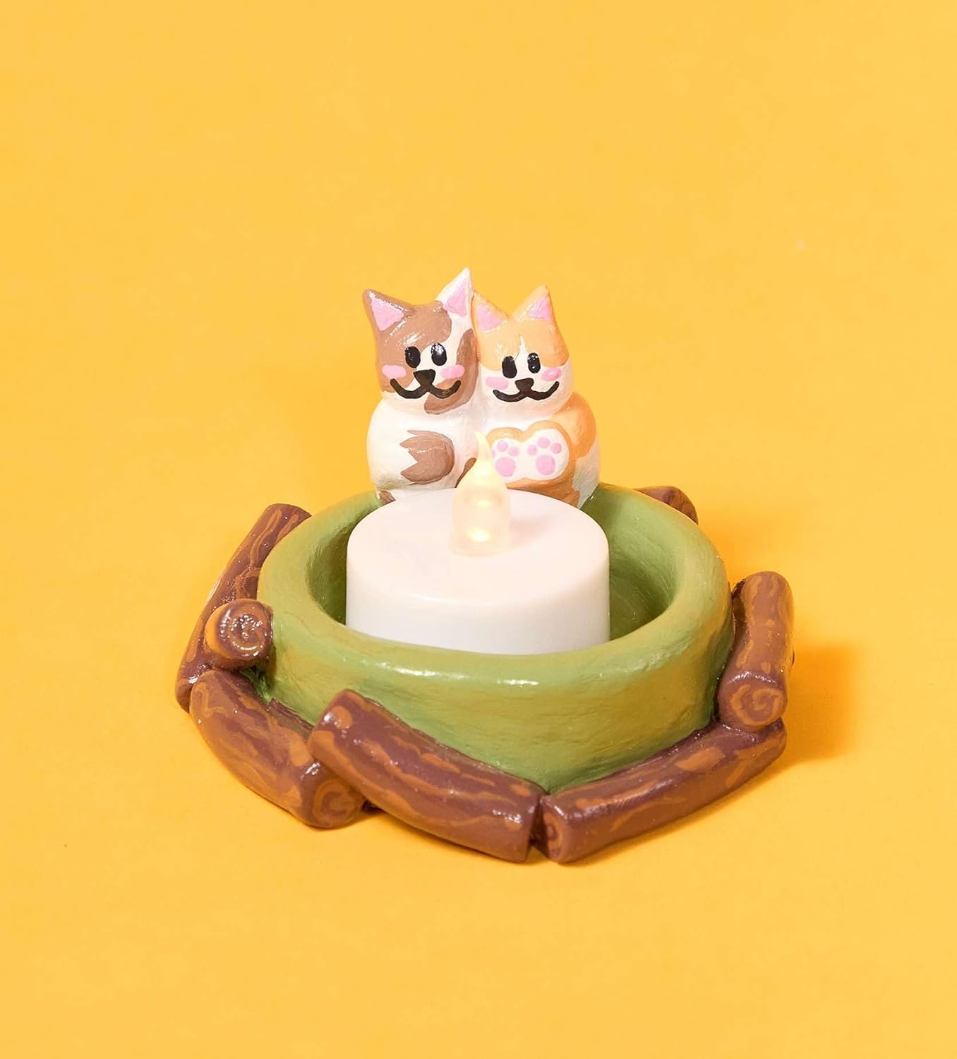 Mini-Töpfer-Set für Erwachsene (Lufttrocknend), Lagerfeuer-Kätzchen