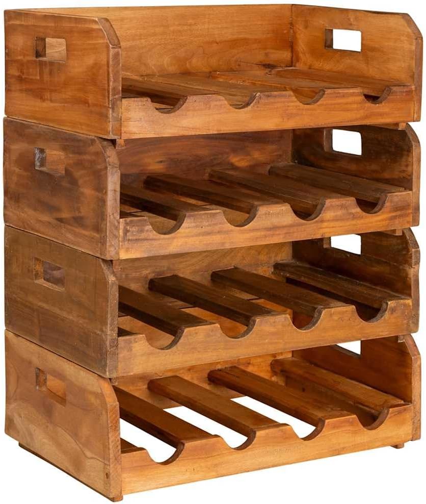 Weinregal Altholz für 16 Flaschen