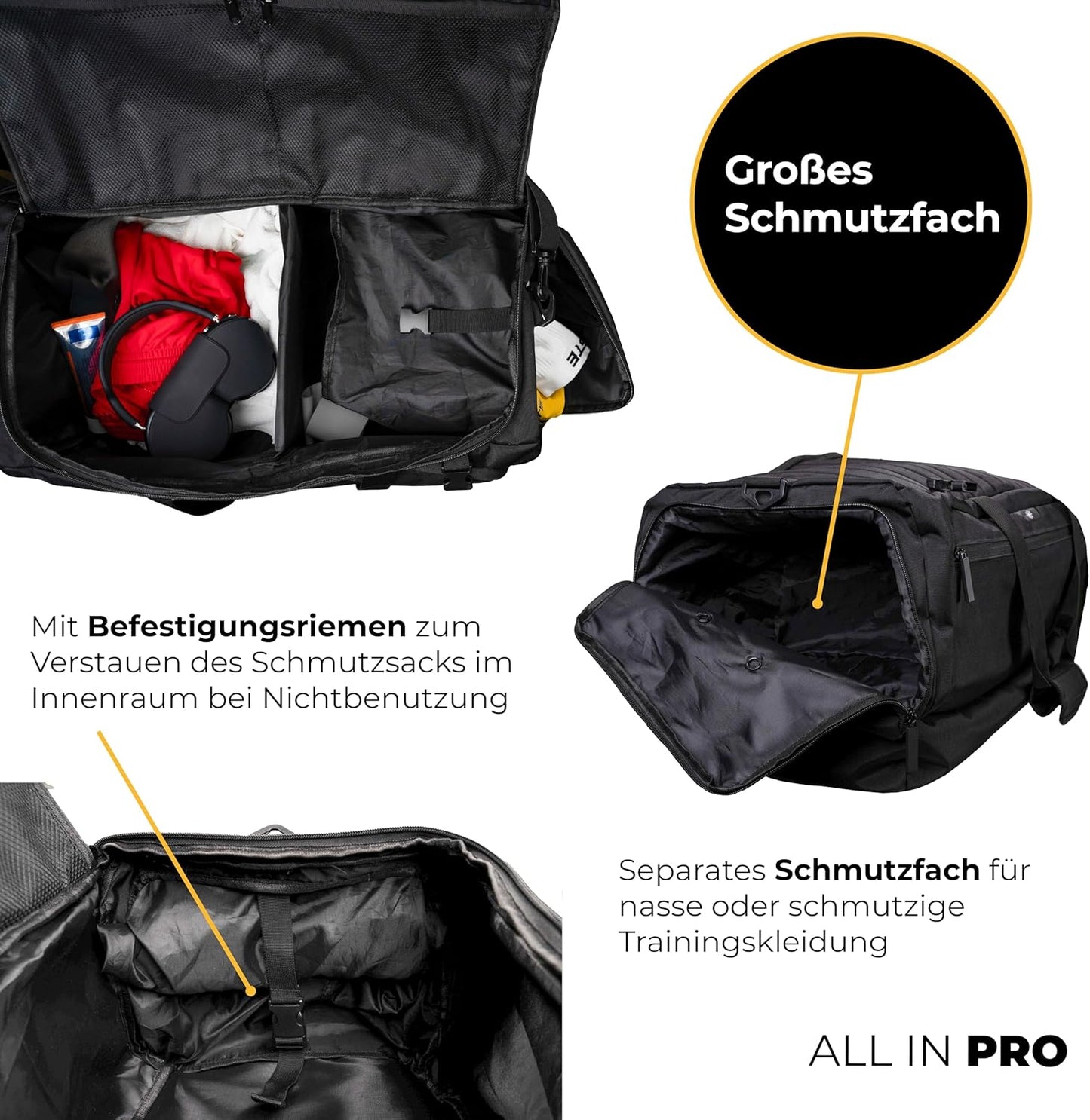 Sporttasche mit Rucksackfunktion und Nassfach