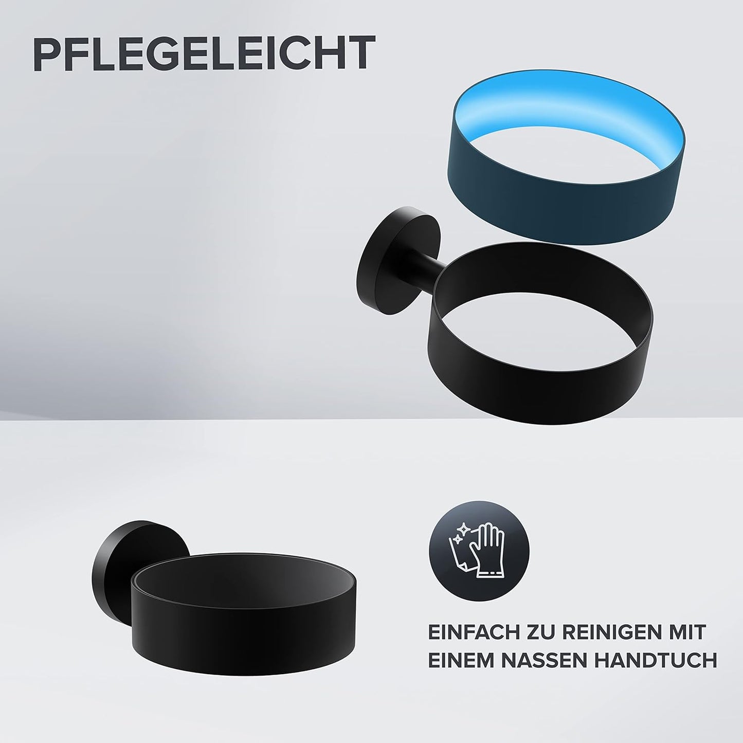 Haartrocknerhalter Edelstahl Wandmontage, Schwarz Zum Bohren