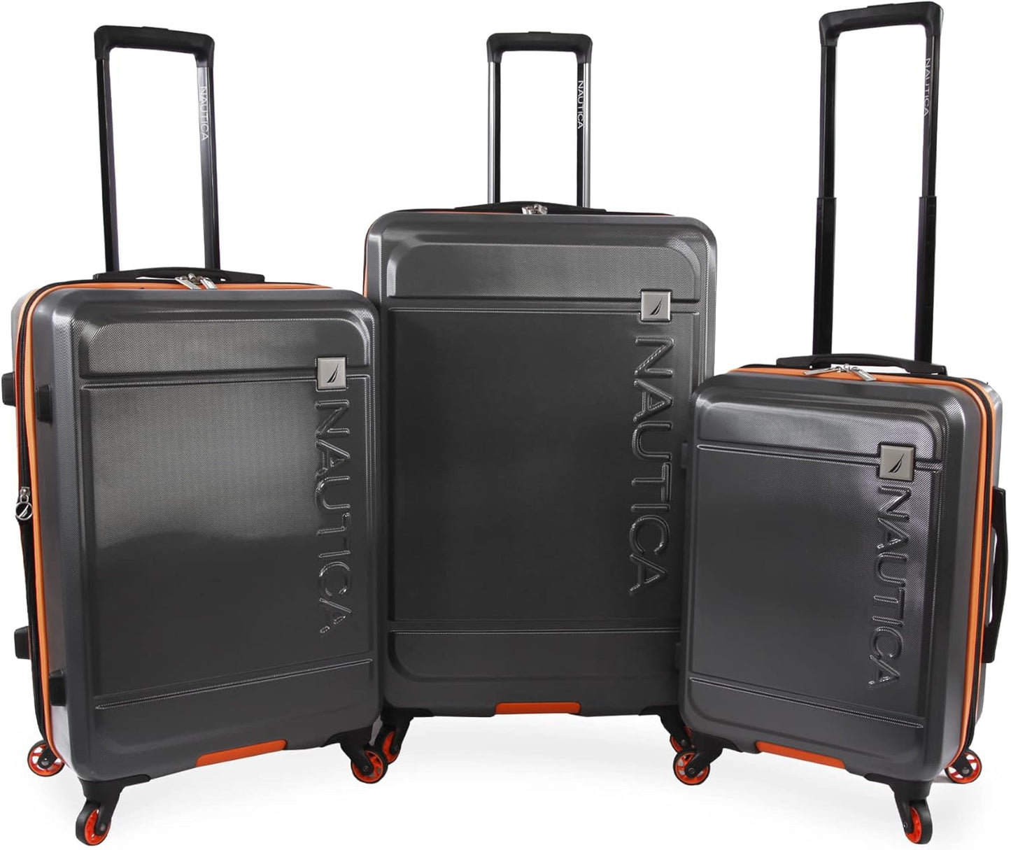 3-teiliges Hartschalenkoffer-Set Roadie, Grau / Orange