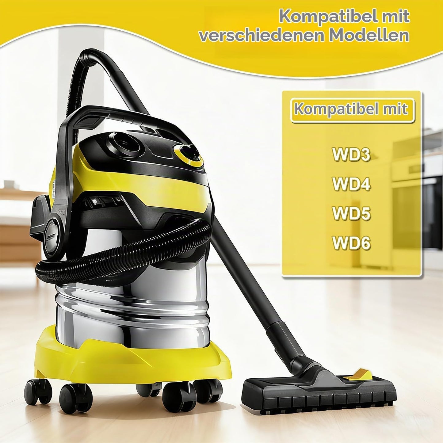 Bodendüse mit 5 Staubsaugerbeuteln für WD3-WD6