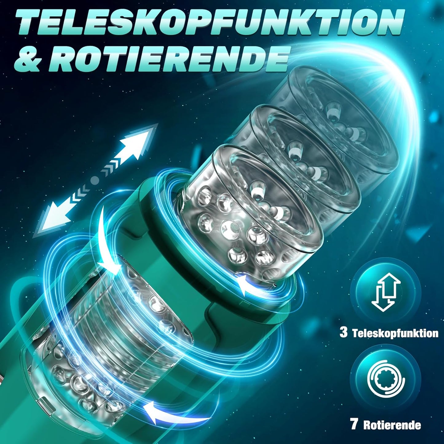 Elektrischer Masturbator mit App-Steuerung, Grün