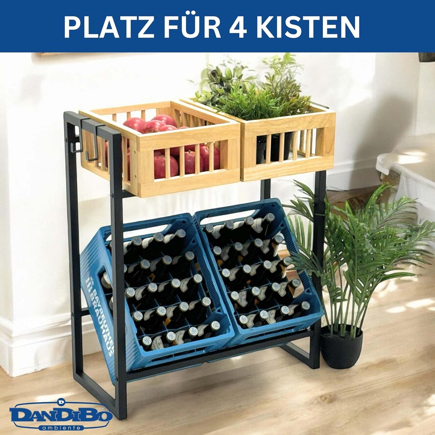 Getränkekistenregal für 4 Kisten