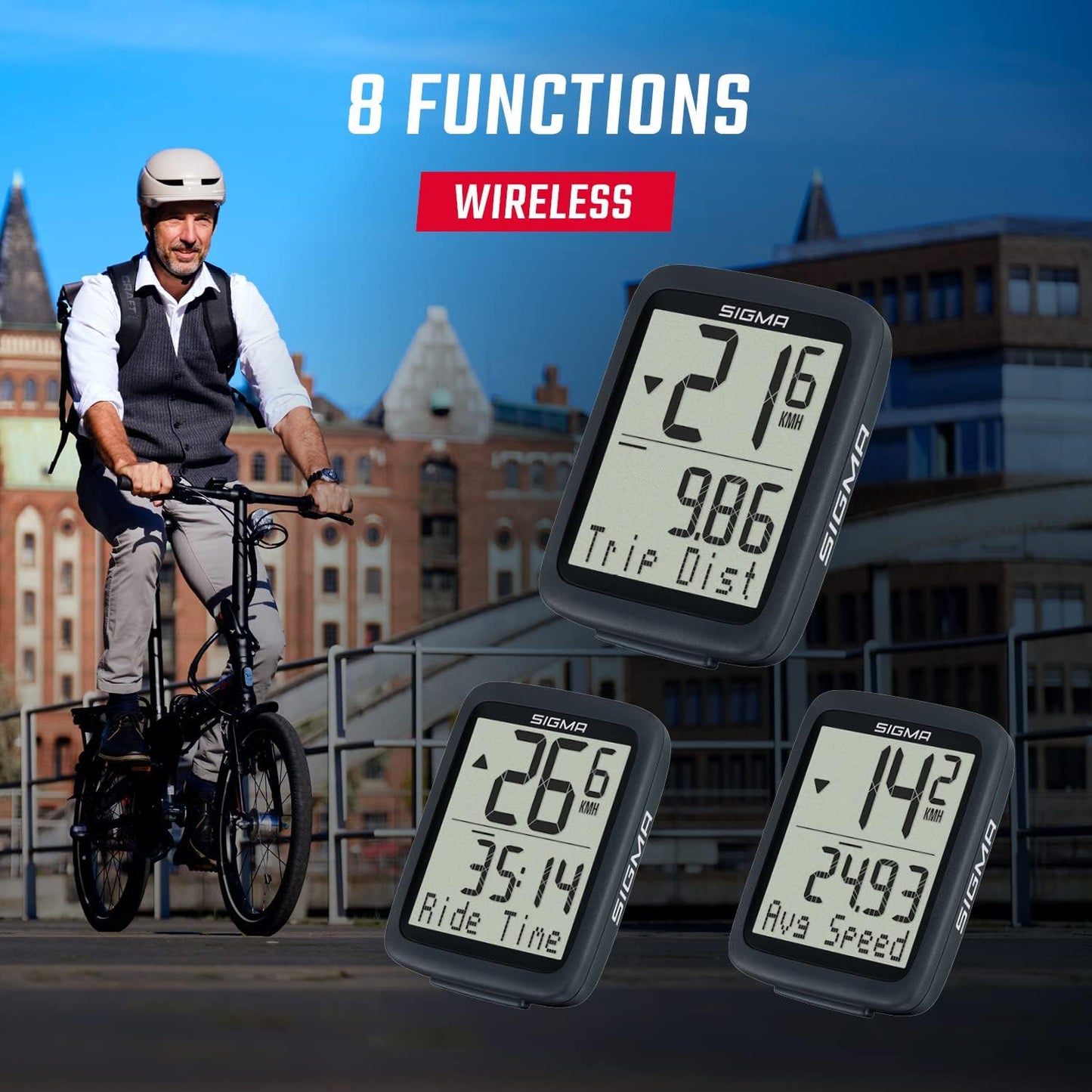 BC 8.0 WL - Kabelloser Velocomputer mit 8 Funktionen
