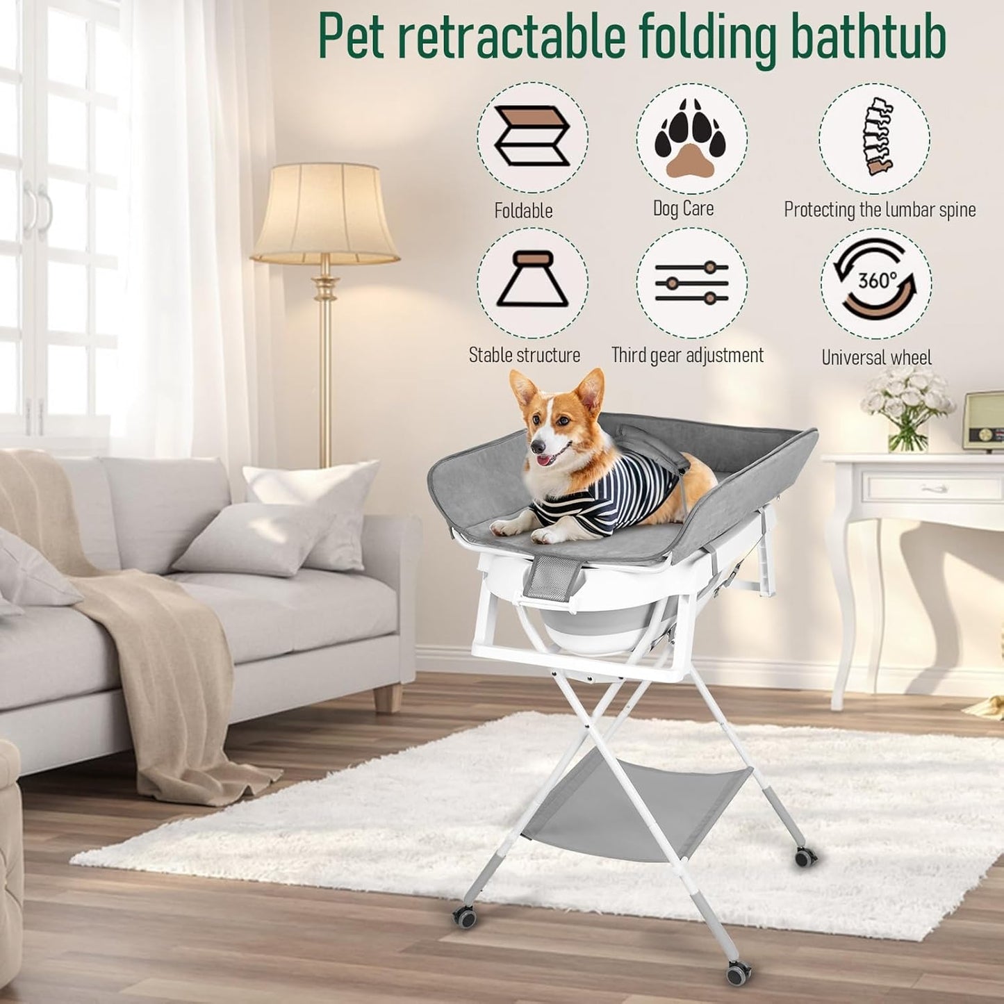 Hundebadewanne, grau