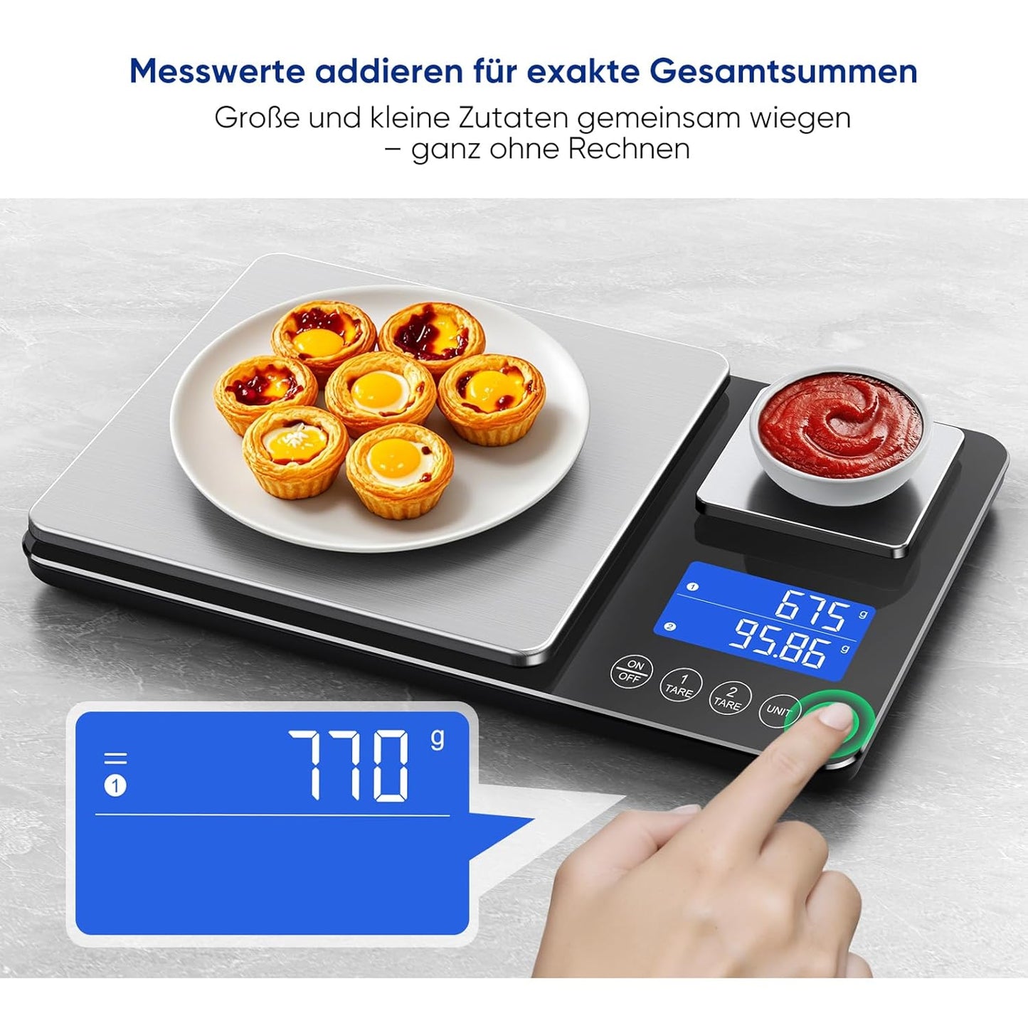 Digitale Küchenwaage mit Addierfunktion, K600H