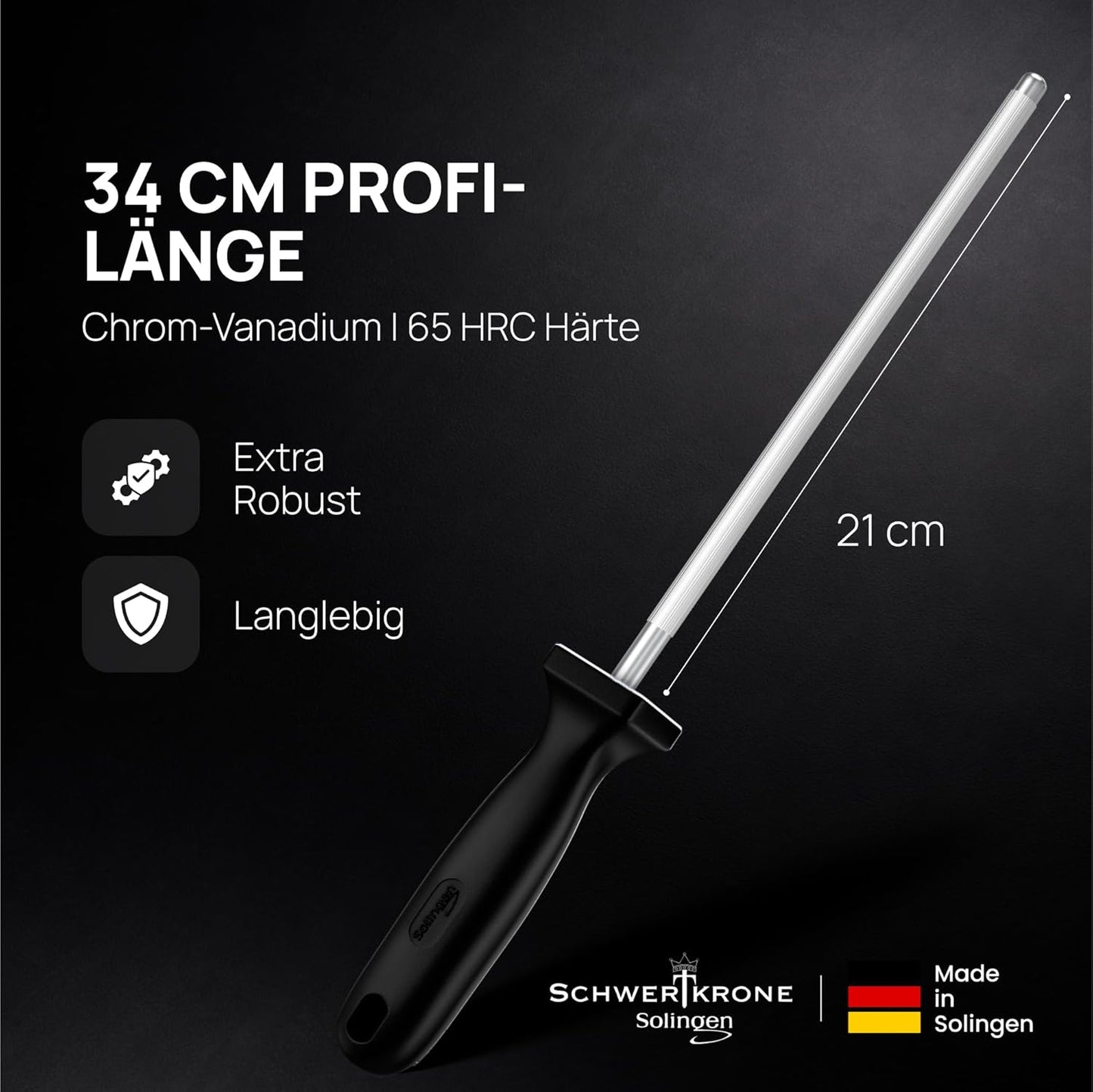 Wetzstahl, Schwarz/Silber