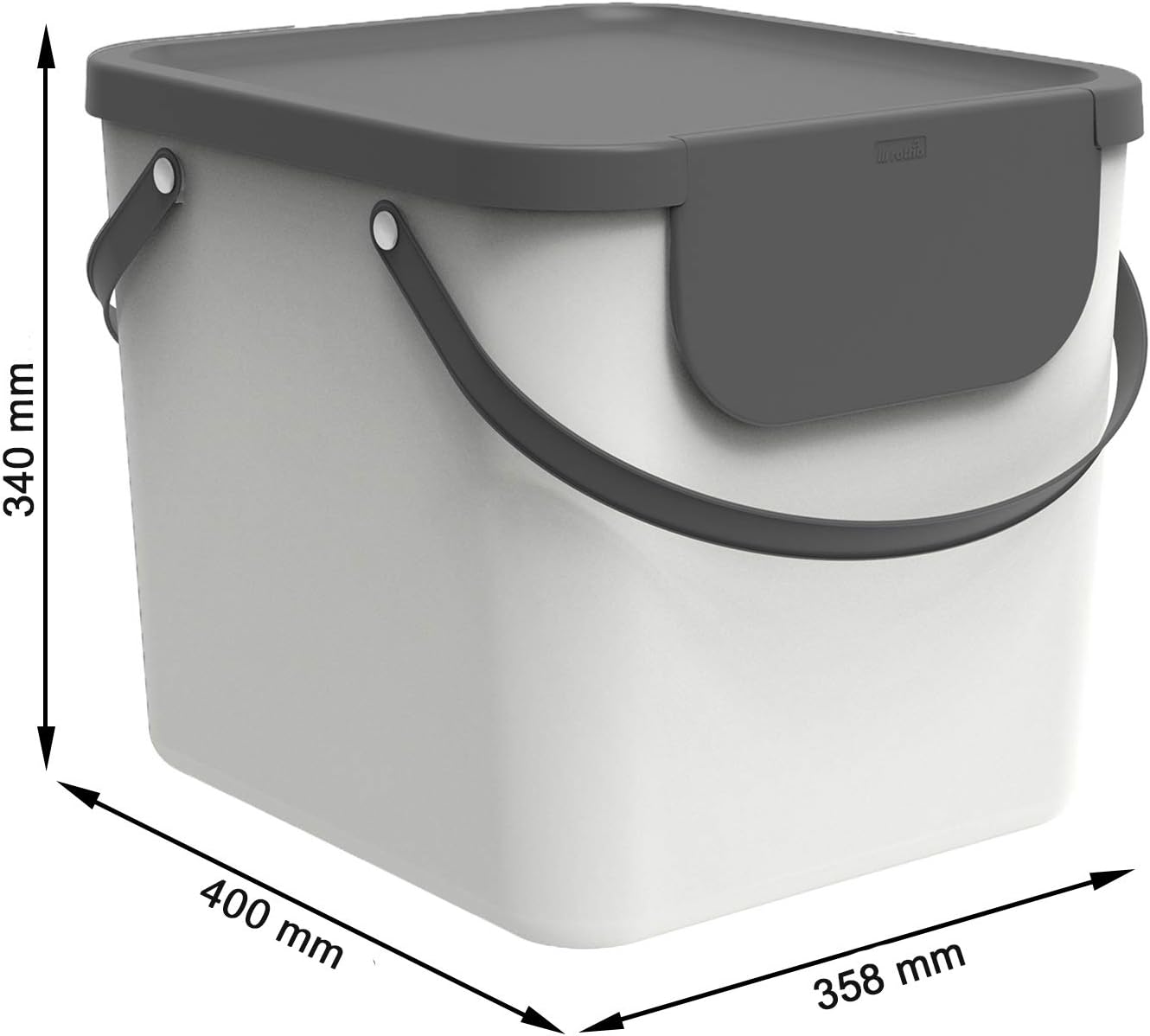 Albula Mülltrennungssystem 40l, weiss/anthrazit