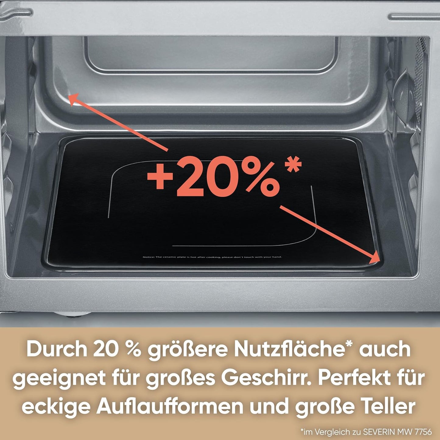 MW 7763 Mikrowelle mit Keramikboden, 25L, flacher Glasboden und Grillfunktion