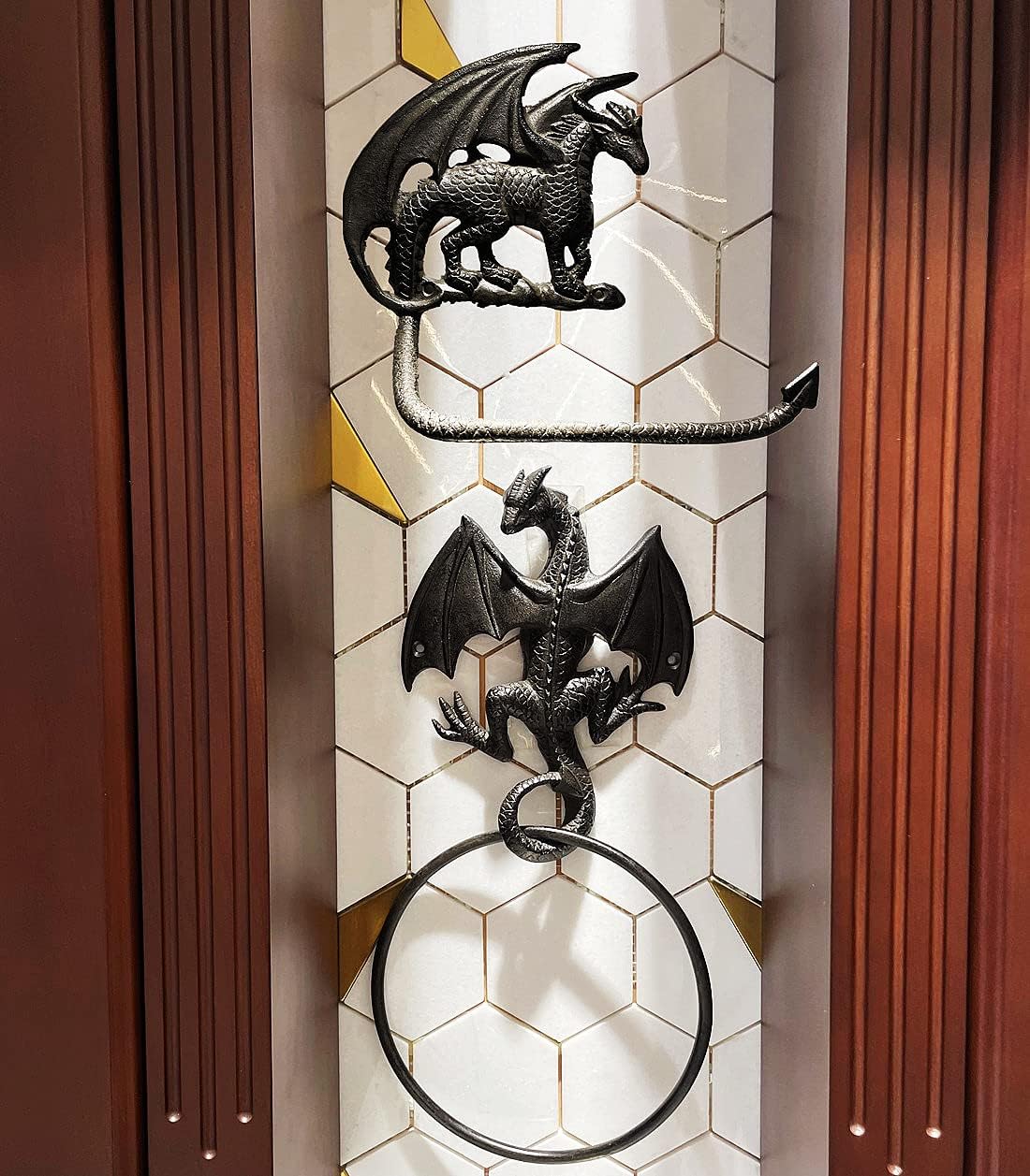 Gothic Dragon Badezimmer-Set, Drachenhalter Set