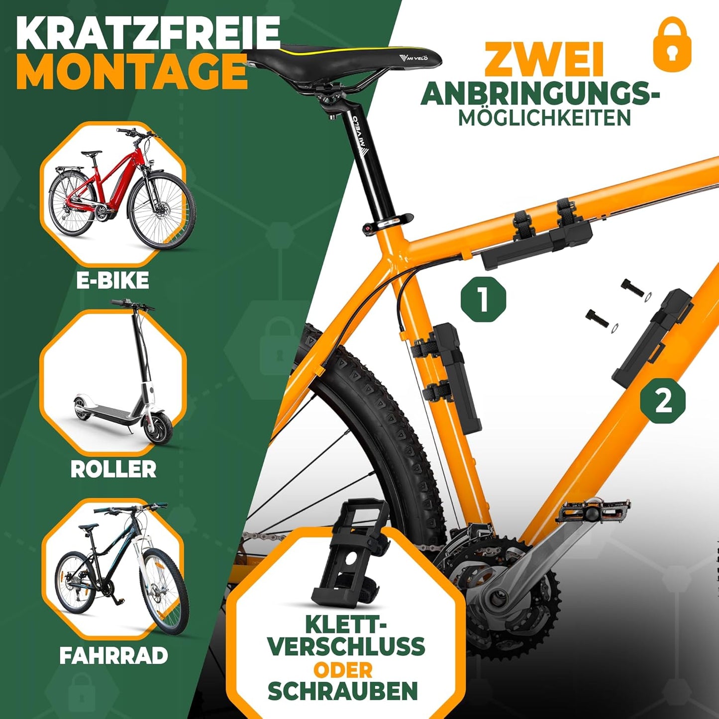Velo-Faltschloss 85 cm, 85 CM Mit Schlüssel