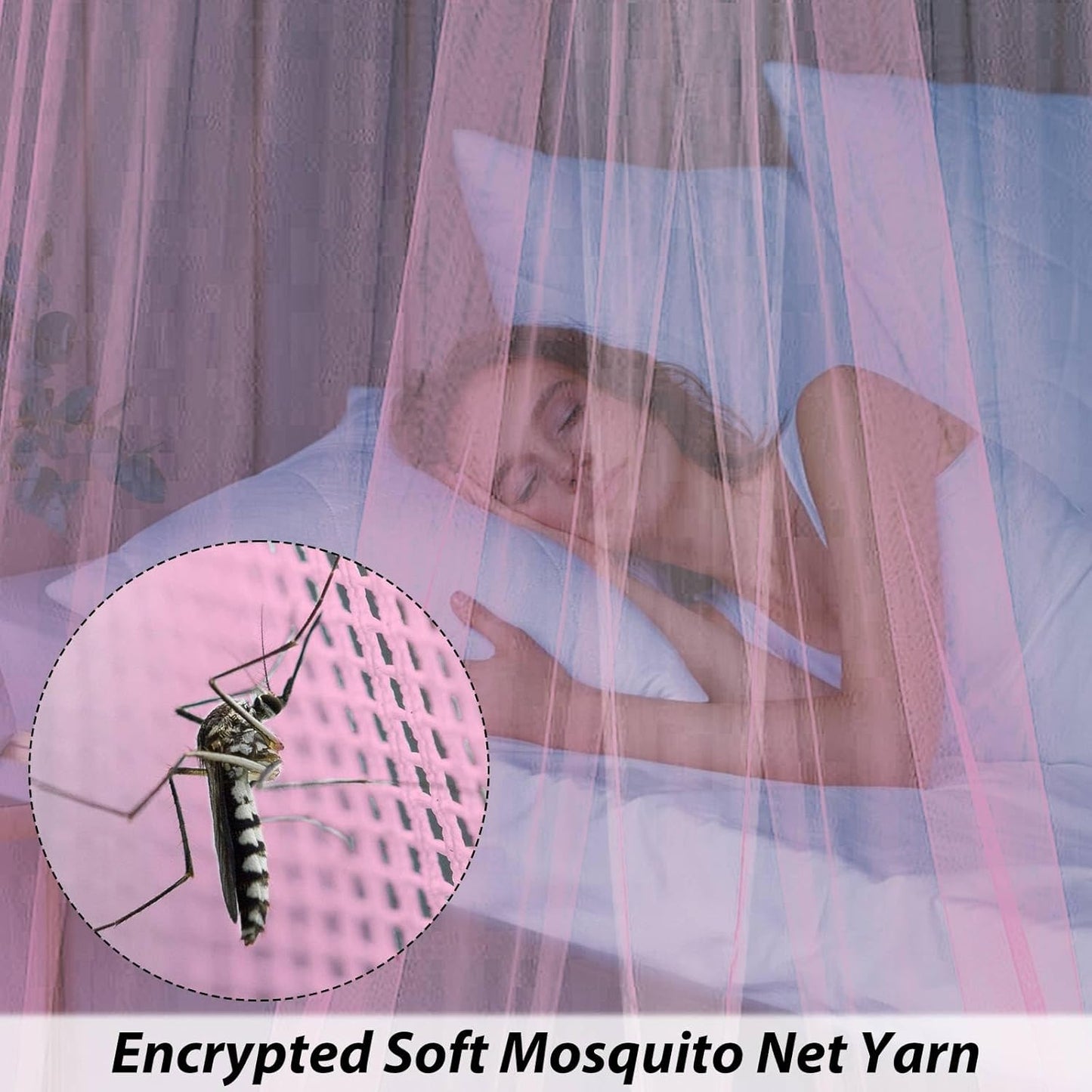 Moskitonetz für Bett, Rosa
