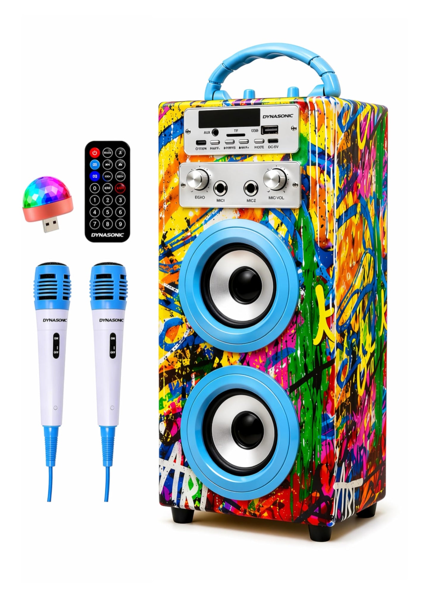 Karaoke-Maschine mit 2 Mikrofonen und Lichtern, Model 22 lights, Model 22 lights