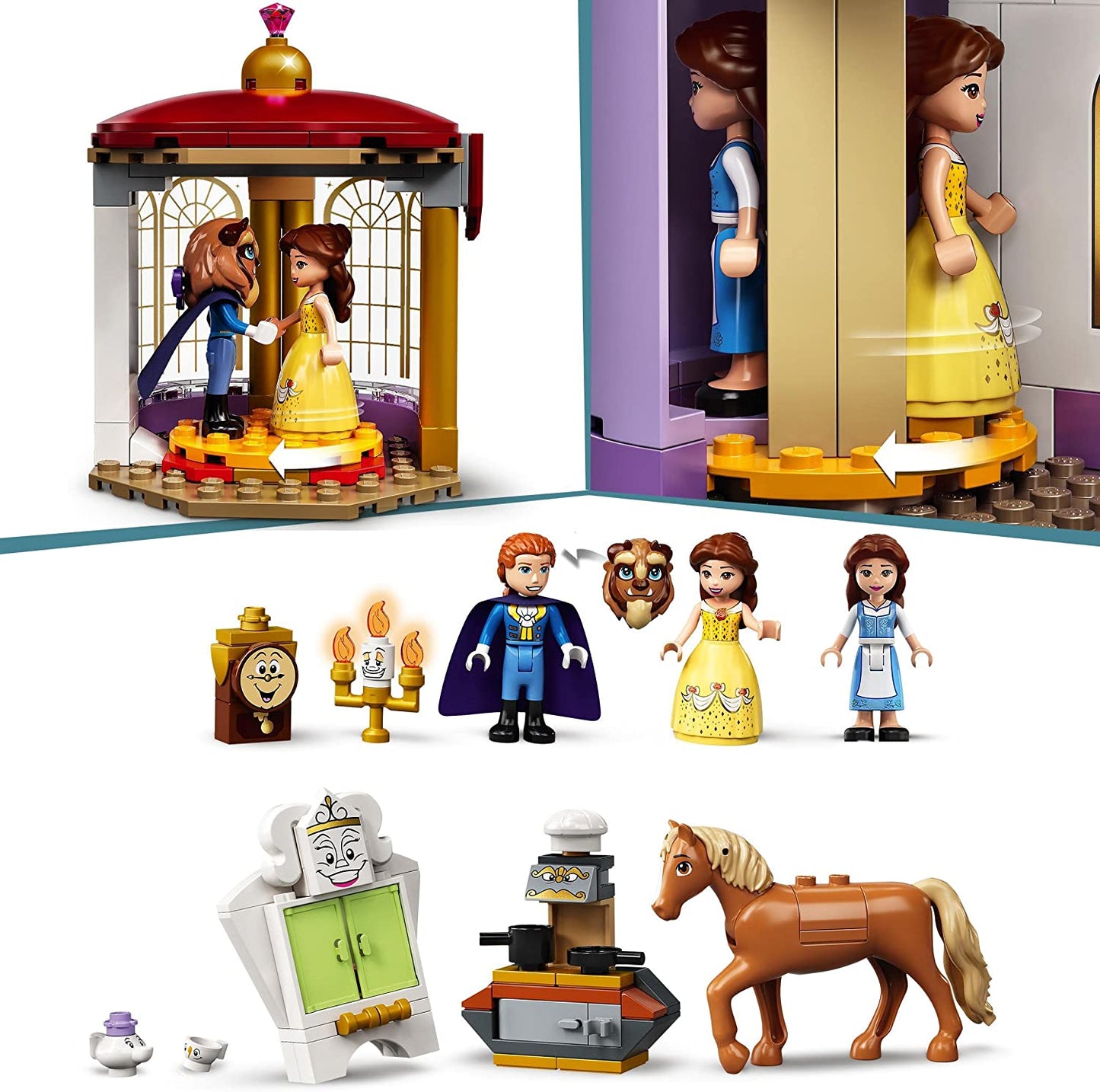 43196 Disney Princess Belles Schloss, Konstruktionsspielzeug, Standard Verpackung Single