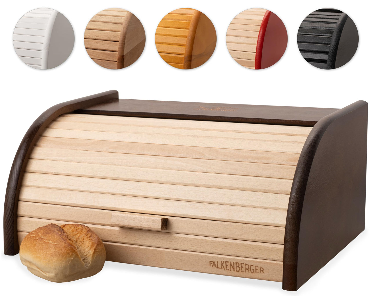 Brotkasten mit Roll-Deckel, Braun XL