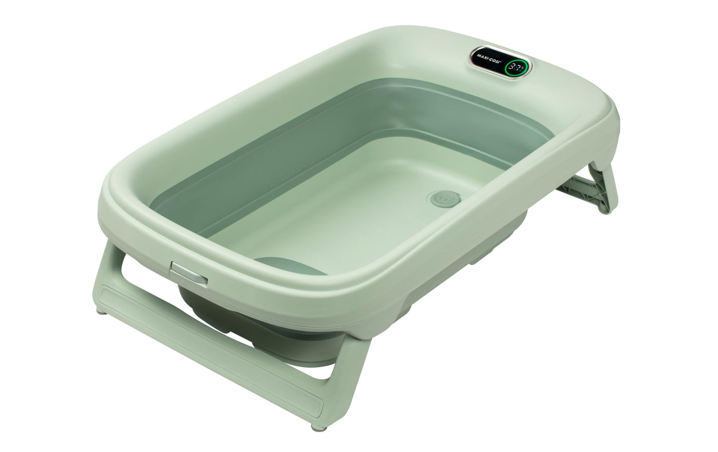 Indigo faltbare Babybadewanne mit Thermometer, Sage Green