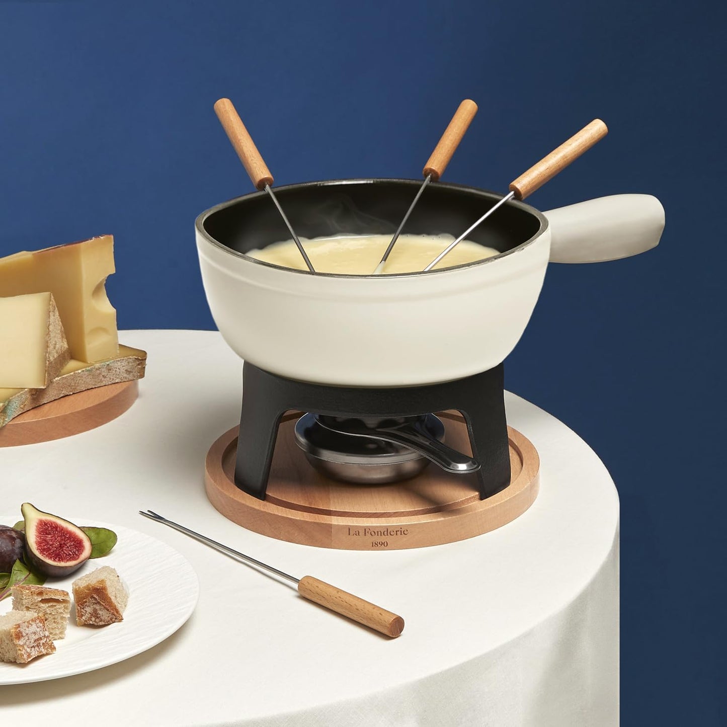 Fondue-Set aus Gusseisen für 6 Personen, Beige 6 Personen