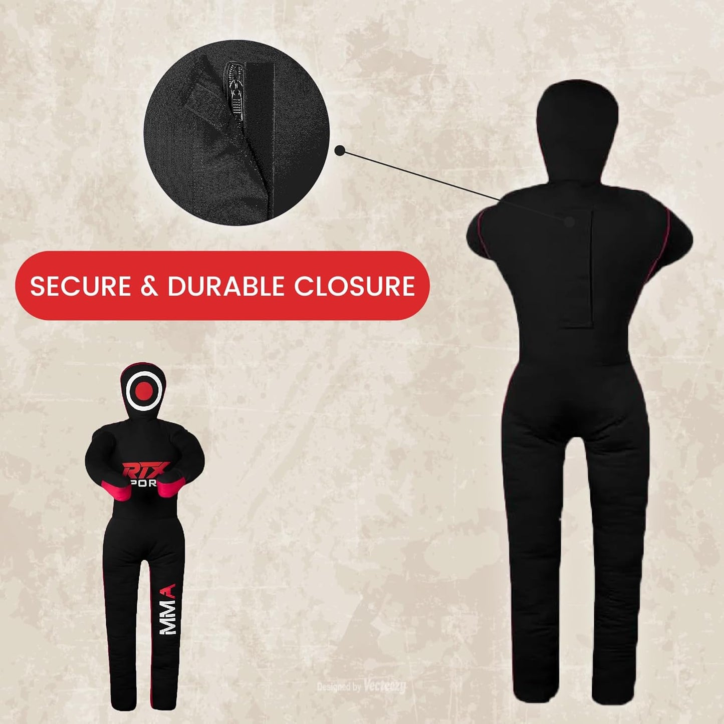 MMA Judo Grappling Dummy für Kampfsporttraining, 59" - Inches Rot