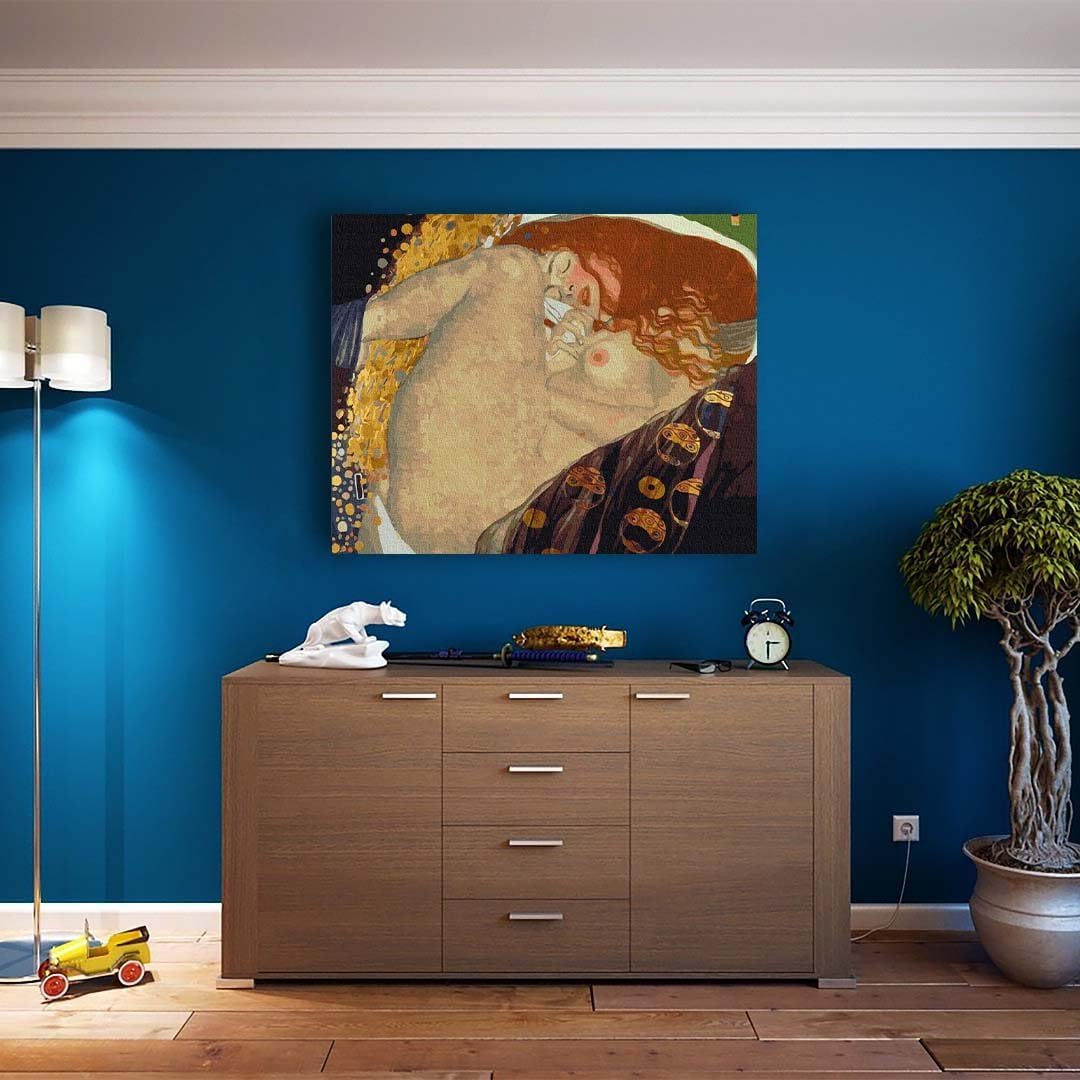 Malen nach Zahlen - Danae von Gustav Klimt, Danae - Gustav Klimt Mit Rahmen