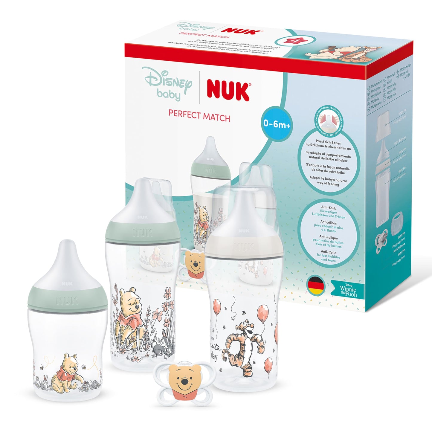 Perfect Match Babyflaschen & Schnuller-Set Winnie Puuh