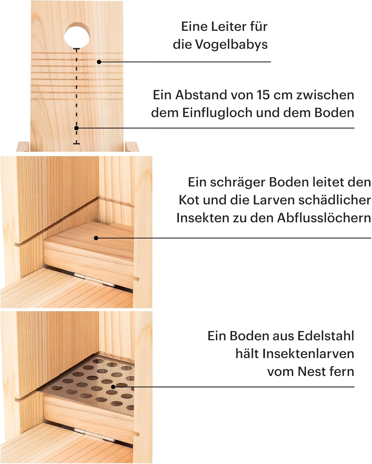 Premium-Vogelhaus und Nistkasten aus Zedernholz, Vogelhaus